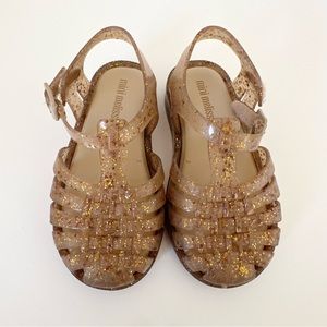 Mini Melissa sandals toddler size 8 color glitter Gold